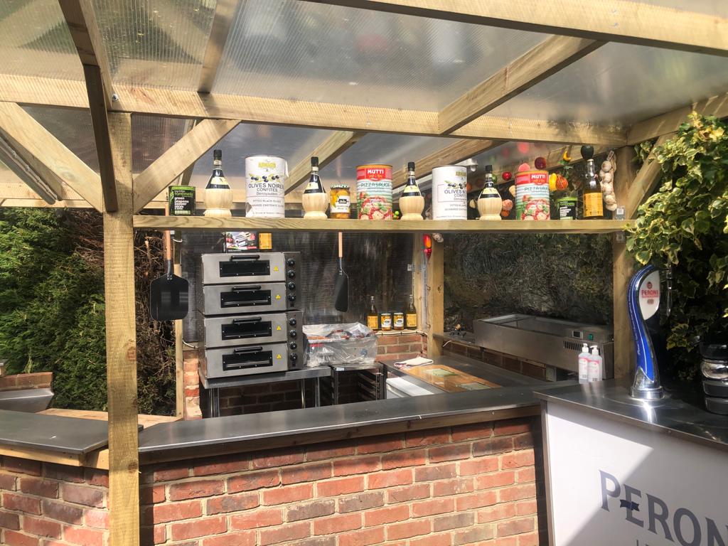 Outside Bar and Pizza Ovens
